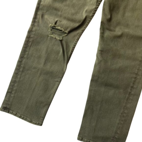 Mother The Dropout Distressed Crop Jeans Women's 29 Moss Green - Picture 3 of 14